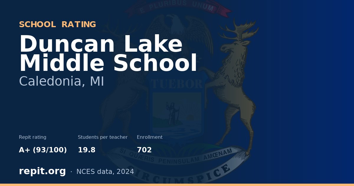 Duncan Lake Middle School, Caledonia, MI — Repit school rating A+ (93/100)
