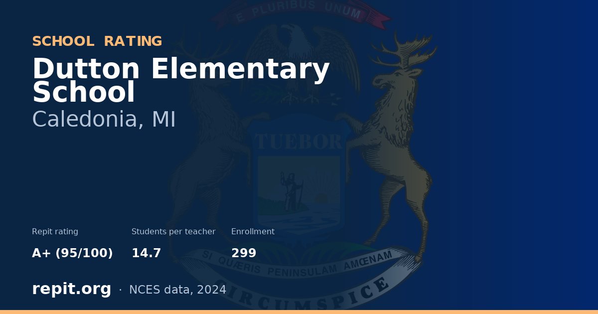 Dutton Elementary School, Caledonia, MI — Repit school rating A+ (95/100)