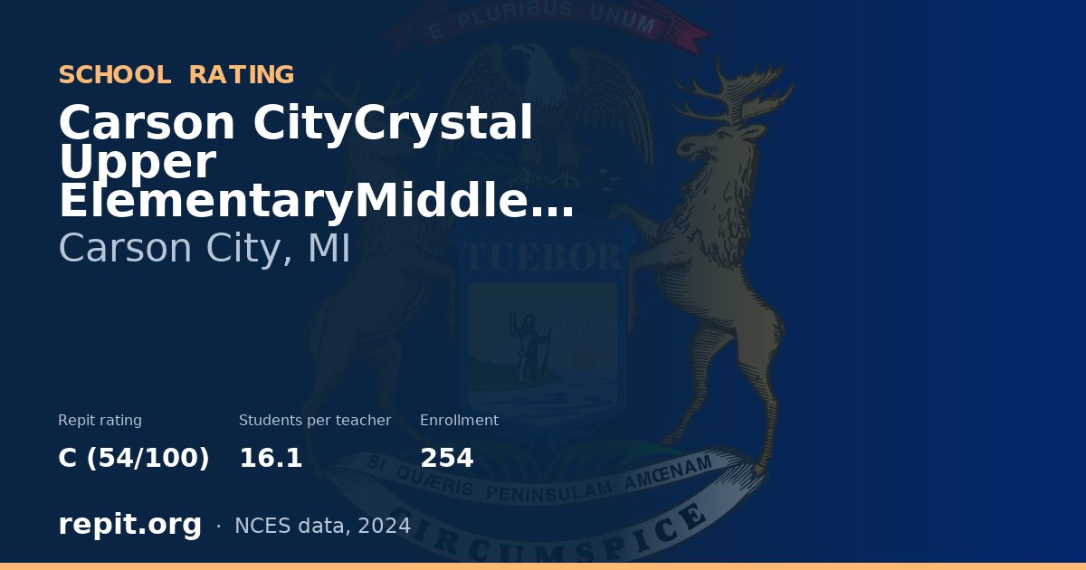 Carson CityCrystal Upper ElementaryMiddle School, Carson City, MI — Repit school rating C (54/100)