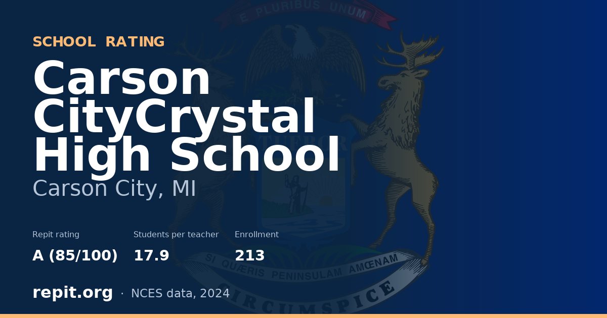Carson CityCrystal High School, Carson City, MI — Repit school rating A (85/100)