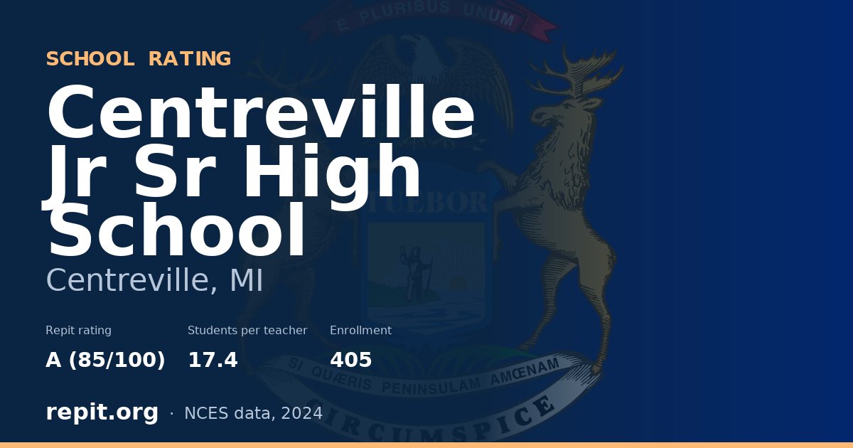Centreville Jr Sr High School, Centreville, MI — Repit school rating A (85/100)