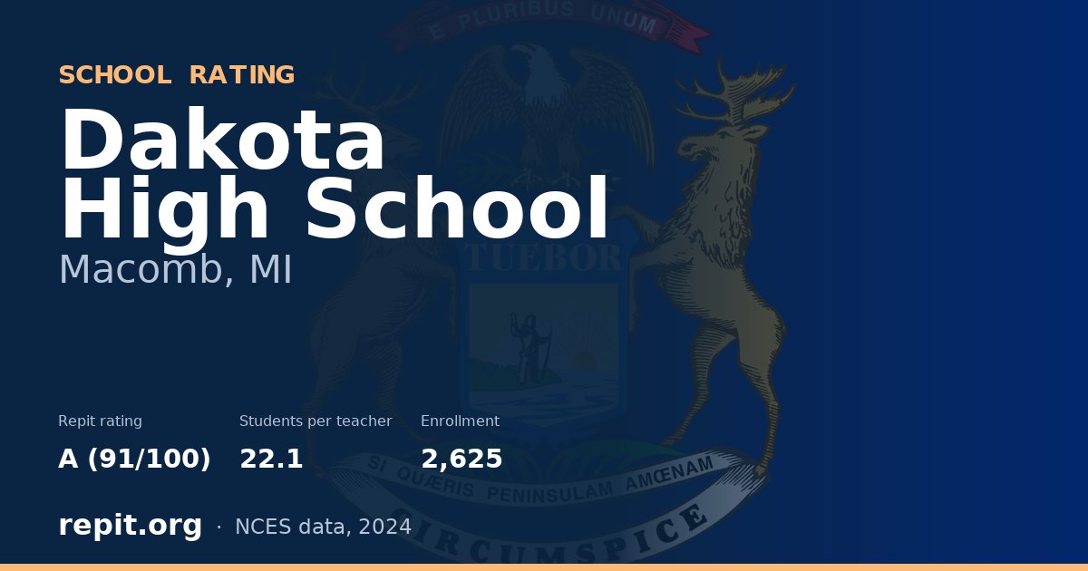Dakota High School, Macomb, MI — Repit school rating A (91/100)
