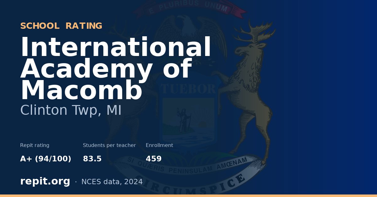 International Academy of Macomb, Clinton Twp, MI — Repit school rating A+ (94/100)