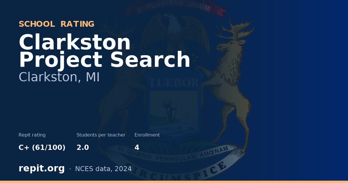 Clarkston Project Search, Clarkston, MI — Repit school rating C+ (61/100)