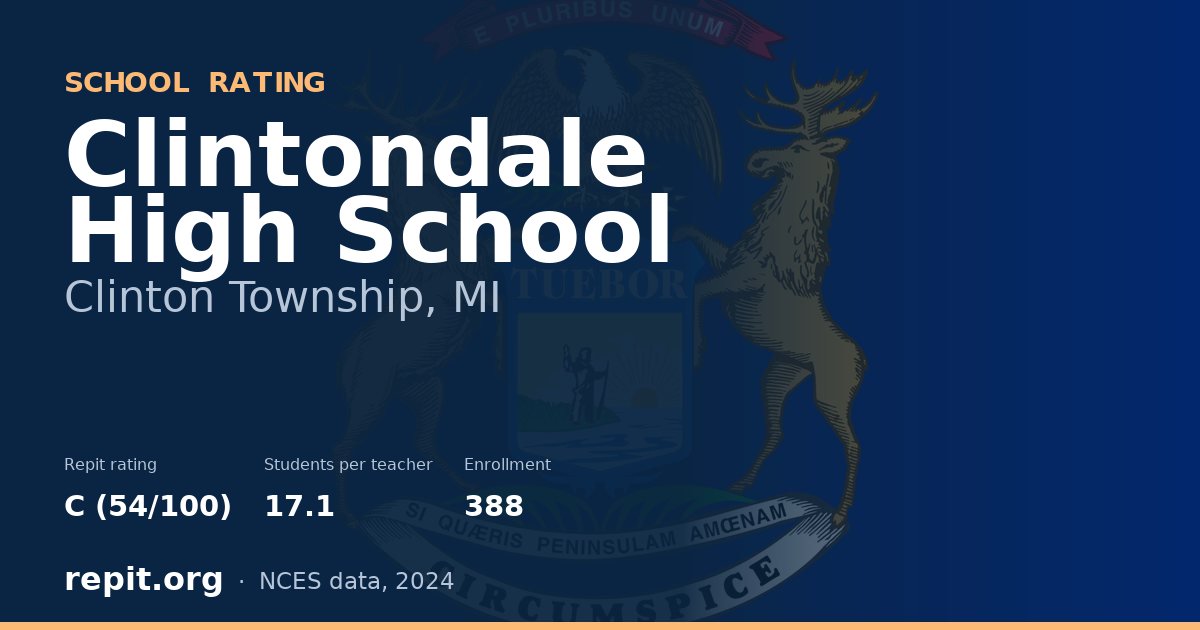 Clintondale High School, Clinton Township, MI — Repit school rating C (54/100)