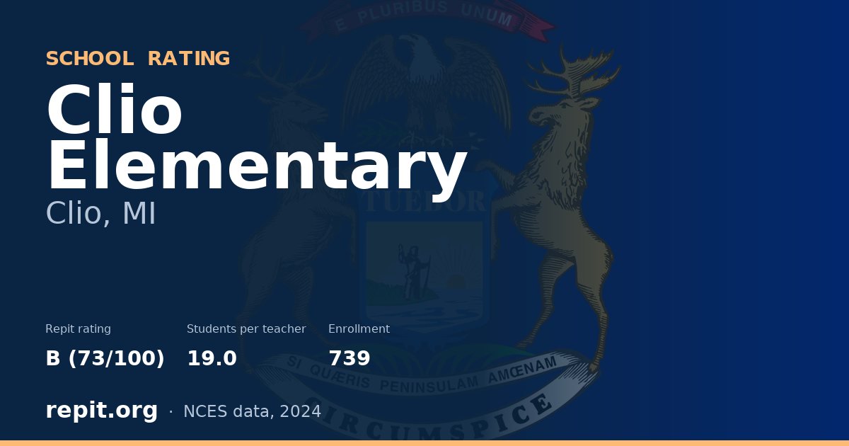 Clio Elementary, Clio, MI — Repit school rating B (73/100)