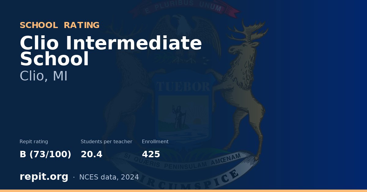 Clio Intermediate School, Clio, MI — Repit school rating B (73/100)