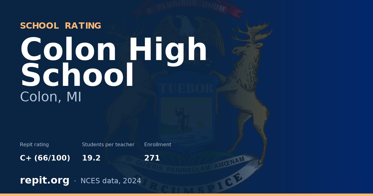 Colon High School, Colon, MI — Repit school rating C+ (66/100)