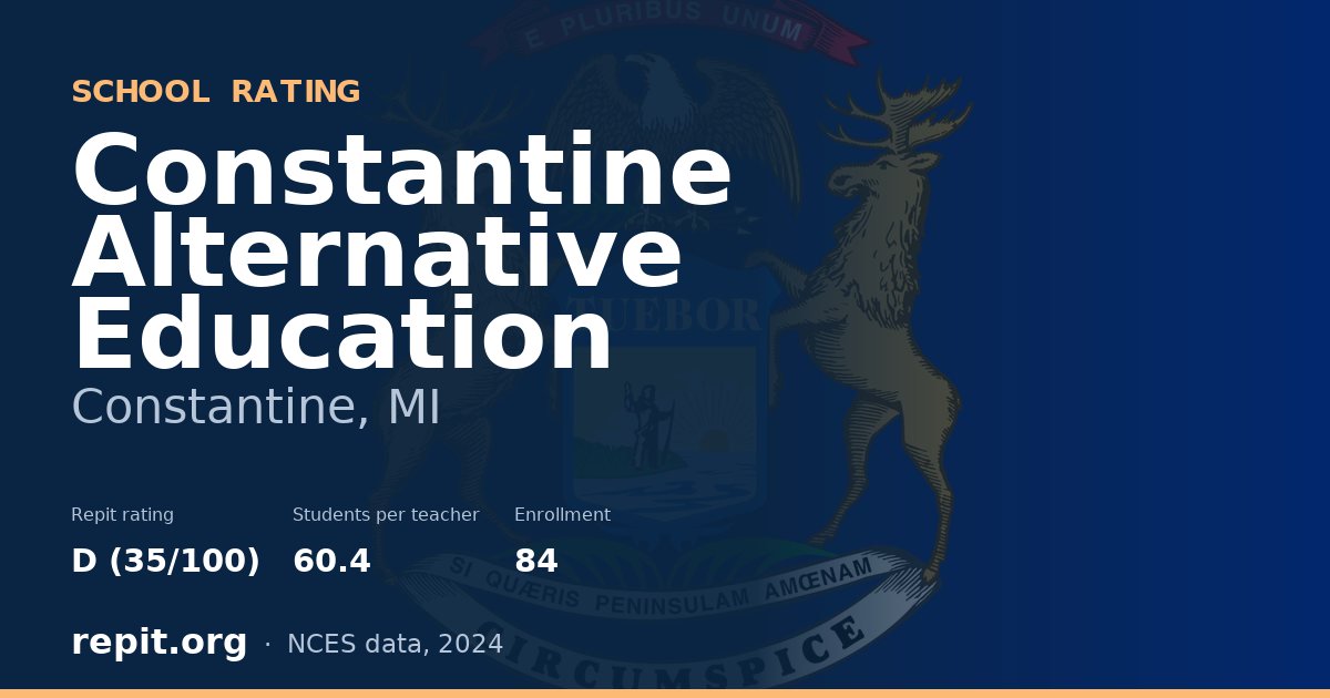 Constantine Alternative Education, Constantine, MI — Repit school rating D (35/100)
