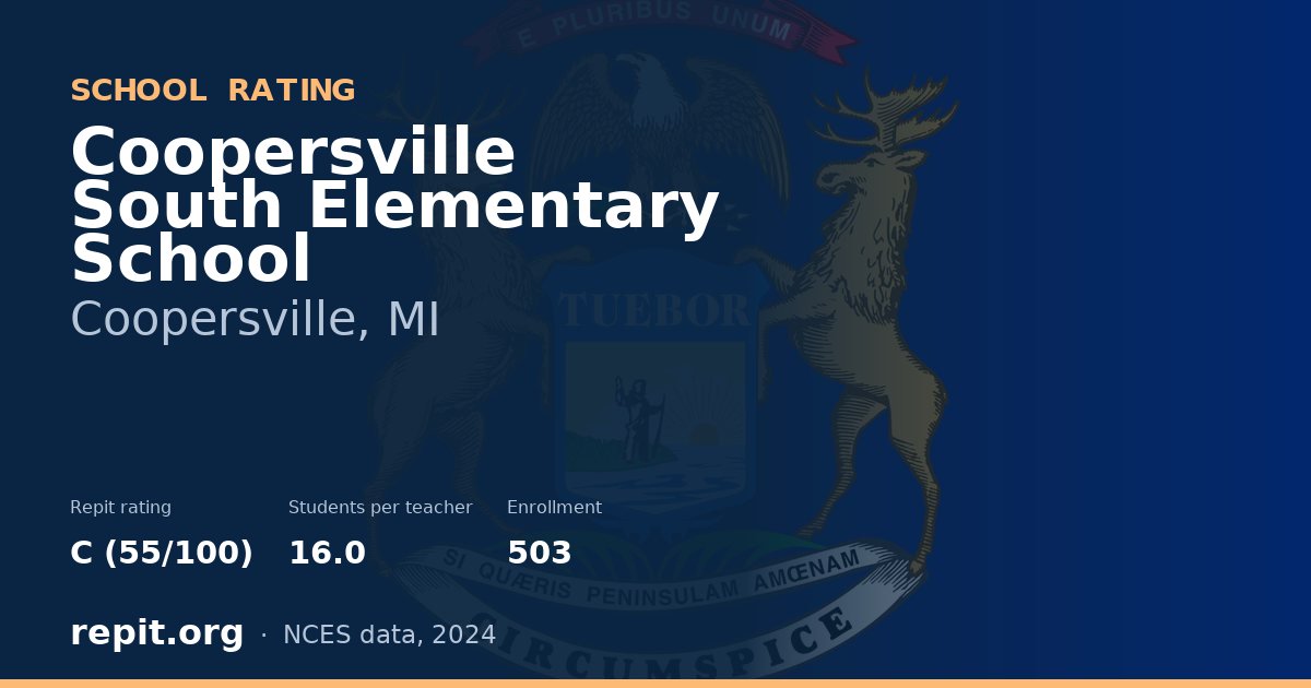 Coopersville South Elementary School, Coopersville, MI — Repit school rating C (55/100)