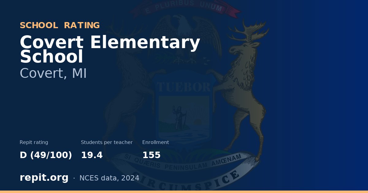 Covert Elementary School, Covert, MI — Repit school rating D (49/100)