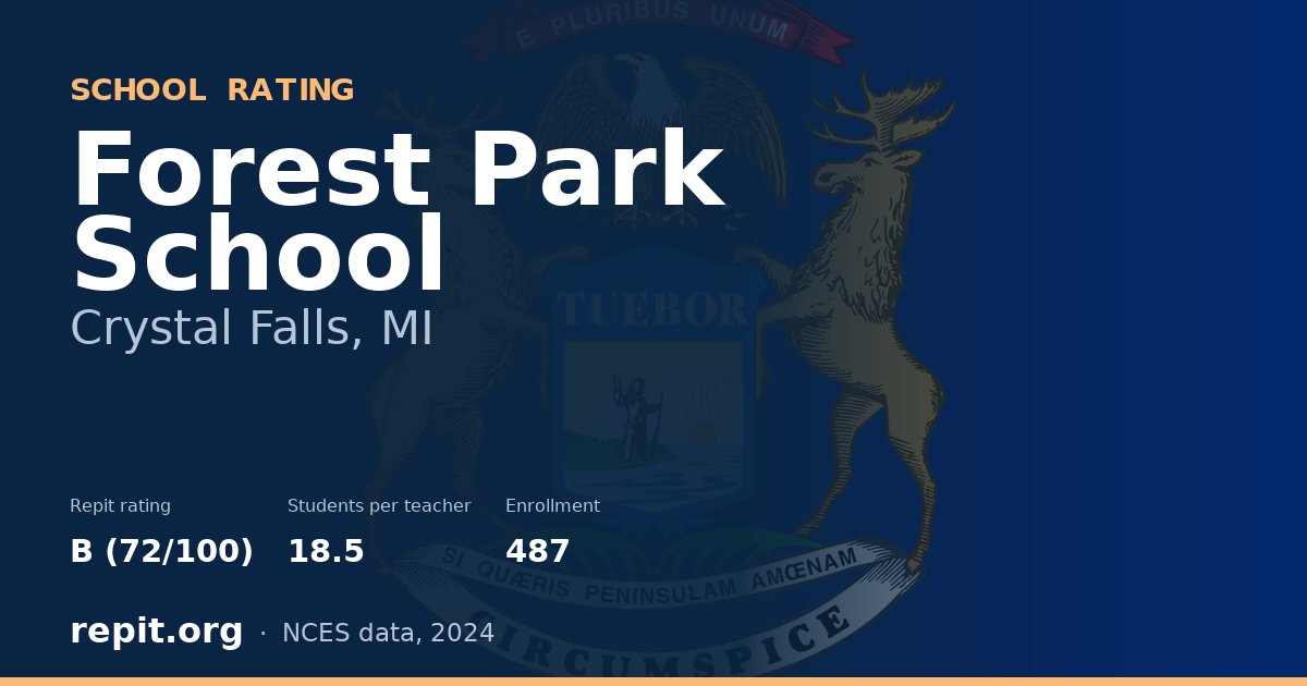 Forest Park School, Crystal Falls, MI — Repit school rating B (72/100)