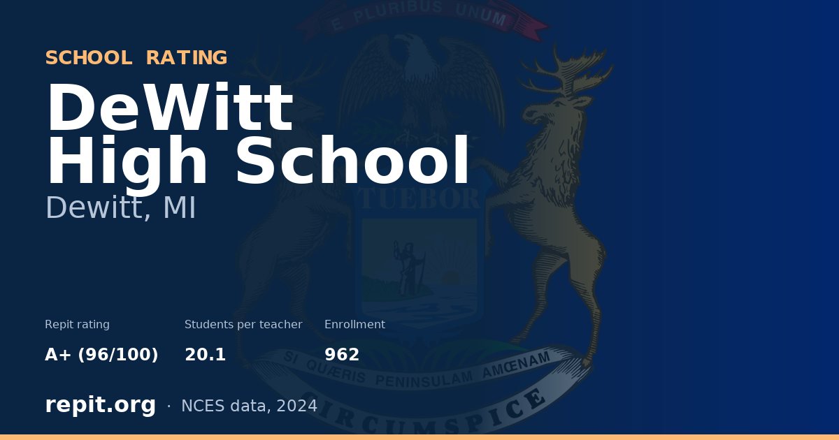 DeWitt High School, Dewitt, MI — Repit school rating A+ (96/100)