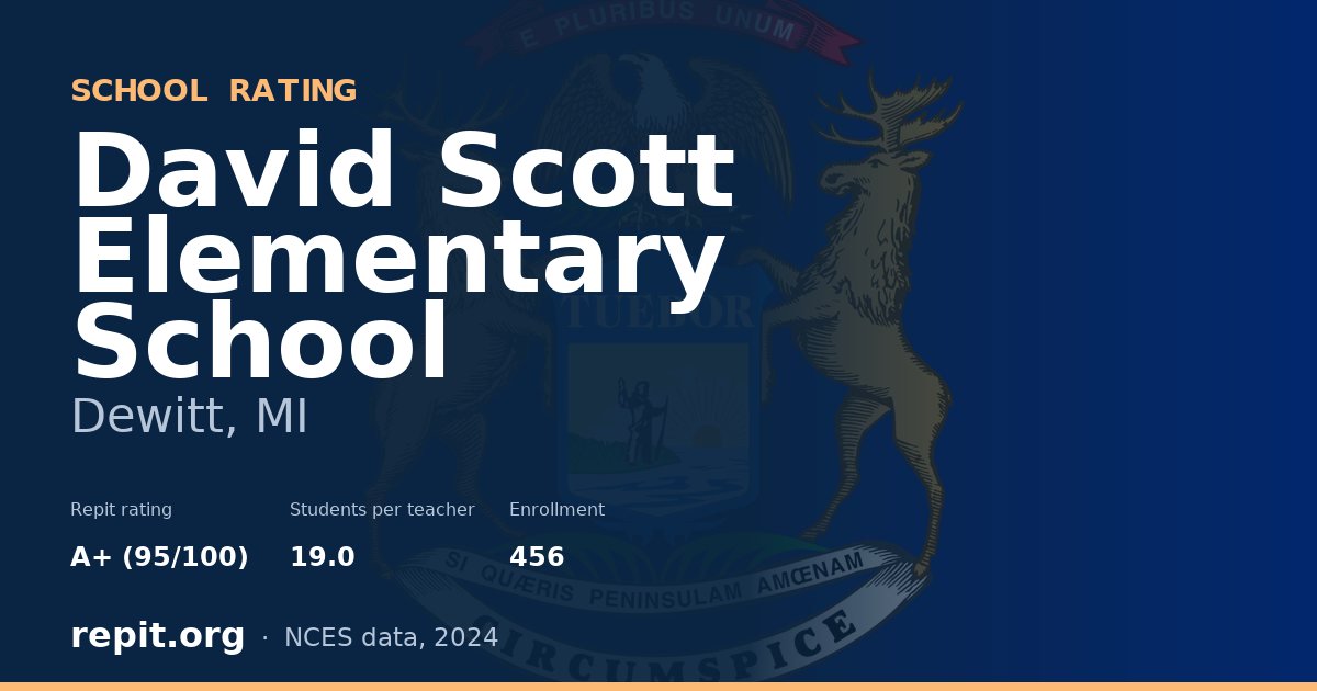 David Scott Elementary School, Dewitt, MI — Repit school rating A+ (95/100)