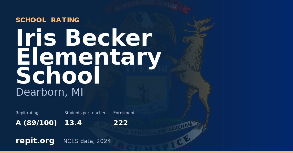 Iris Becker Elementary School, Dearborn, MI — Repit school rating A (89/100)