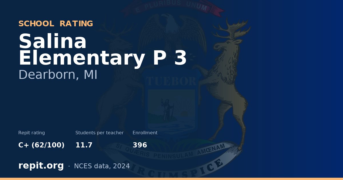Salina Elementary P 3, Dearborn, MI — Repit school rating C+ (62/100)