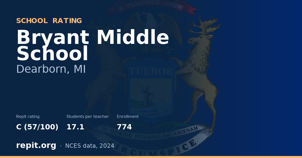 Bryant Middle School, Dearborn, MI — Repit school rating C (57/100)