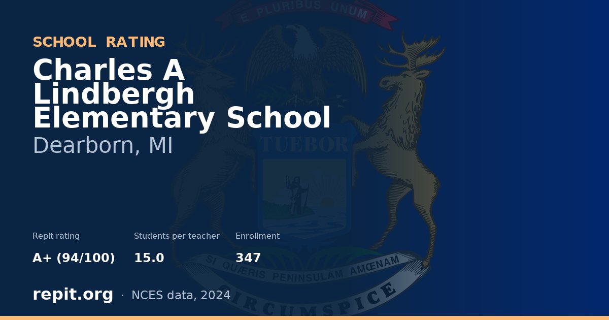 Charles A Lindbergh Elementary School, Dearborn, MI — Repit school rating A+ (94/100)