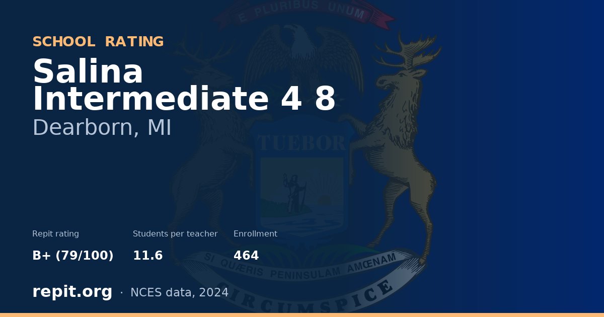 Salina Intermediate 4  8, Dearborn, MI — Repit school rating B+ (79/100)