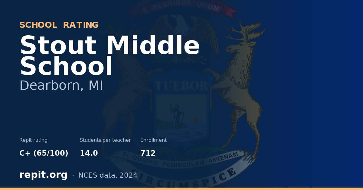 Stout Middle School, Dearborn, MI — Repit school rating C+ (65/100)