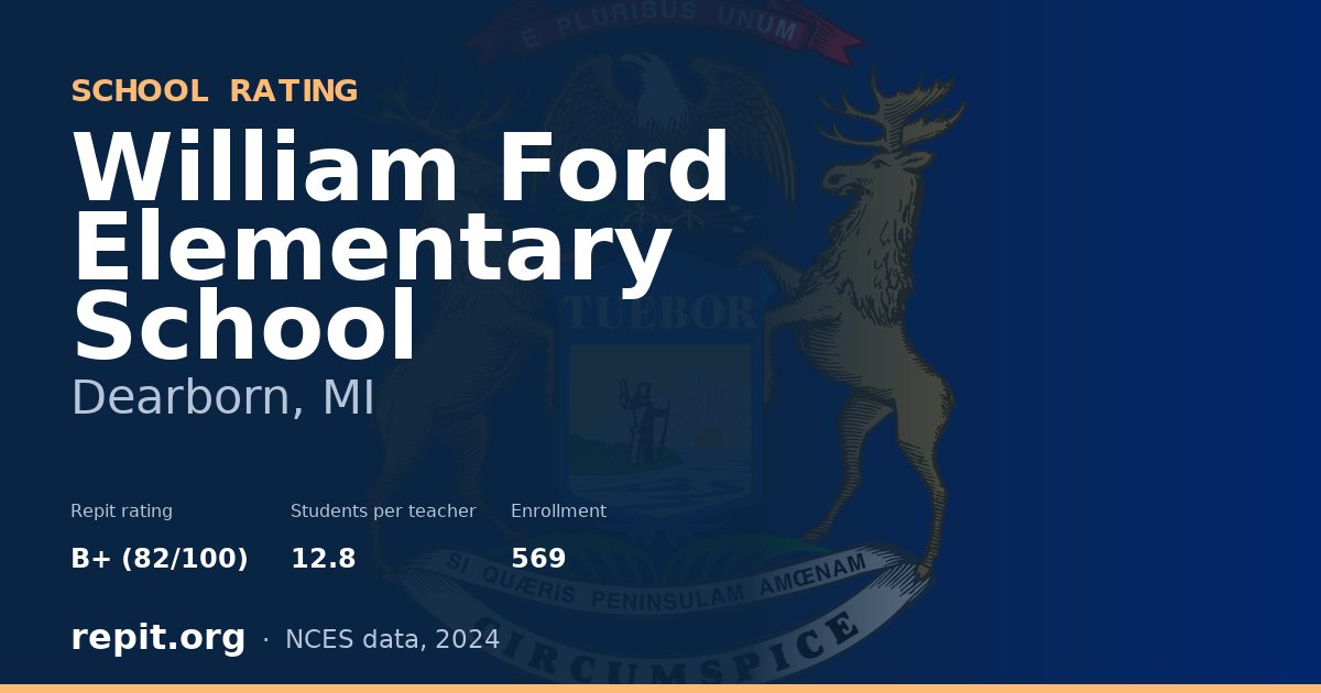 William Ford Elementary School, Dearborn, MI — Repit school rating B+ (82/100)