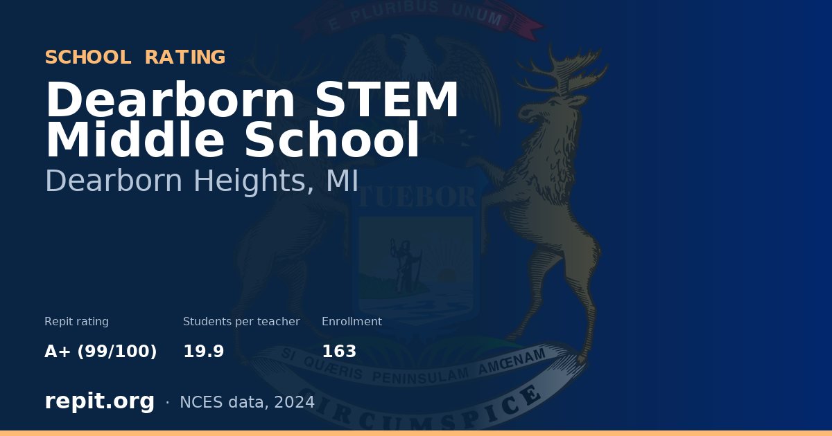 Dearborn STEM Middle School, Dearborn Heights, MI — Repit school rating A+ (99/100)