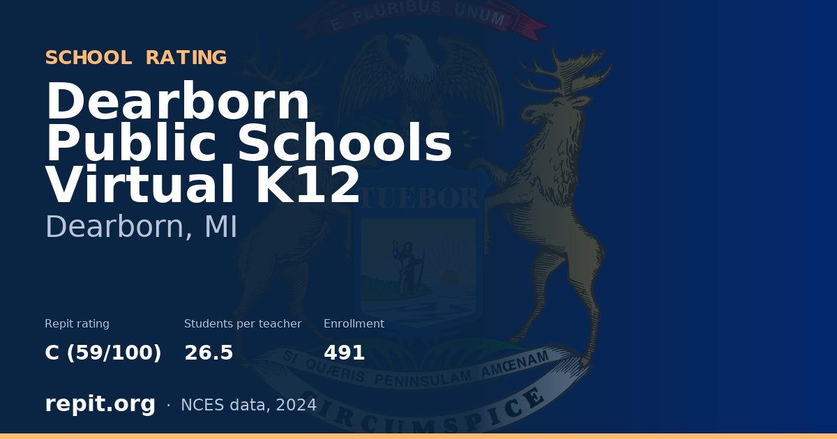 Dearborn Public Schools Virtual K12, Dearborn, MI — Repit school rating C (59/100)