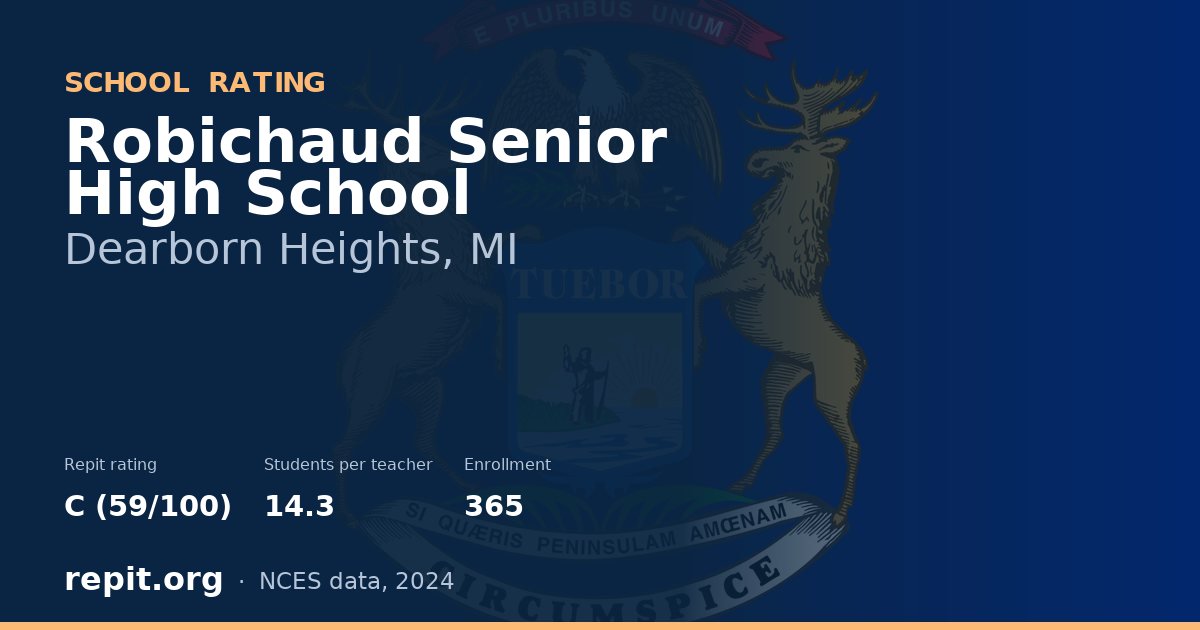 Robichaud Senior High School, Dearborn Heights, MI — Repit school rating C (59/100)