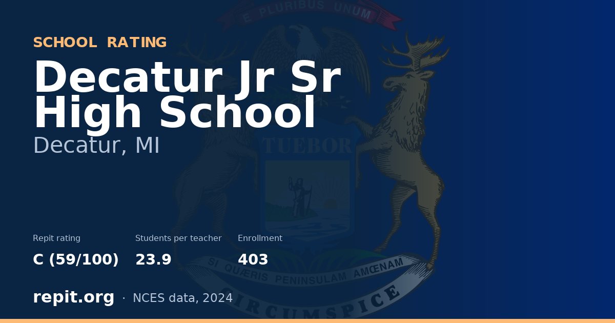 Decatur Jr Sr High School, Decatur, MI — Repit school rating C (59/100)