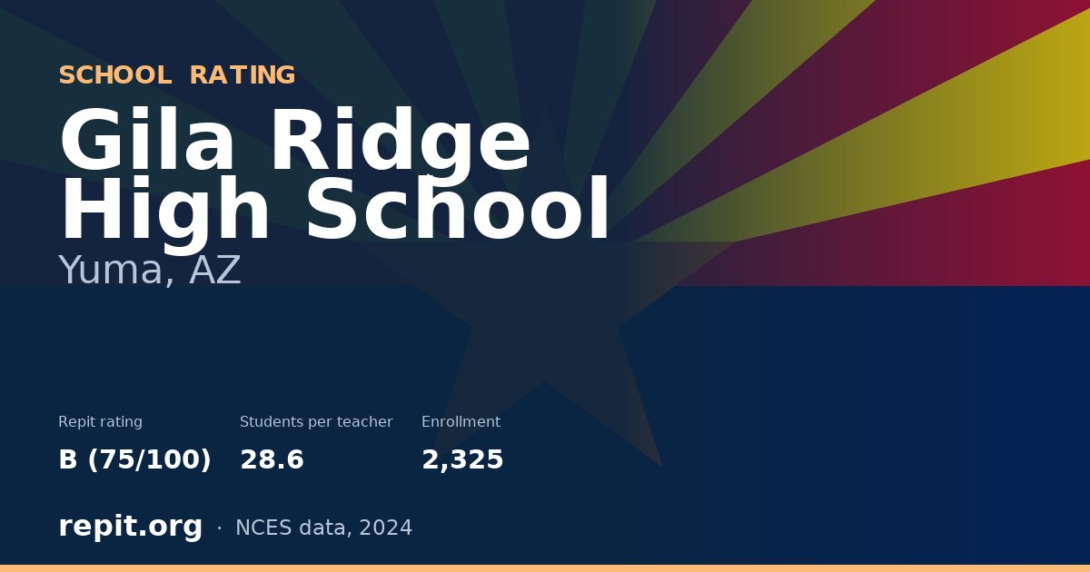 Gila Ridge High School, Yuma, AZ — Repit school rating B (75/100)