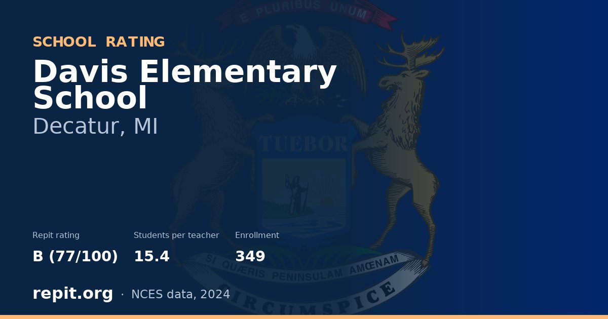Davis Elementary School, Decatur, MI — Repit school rating B (77/100)