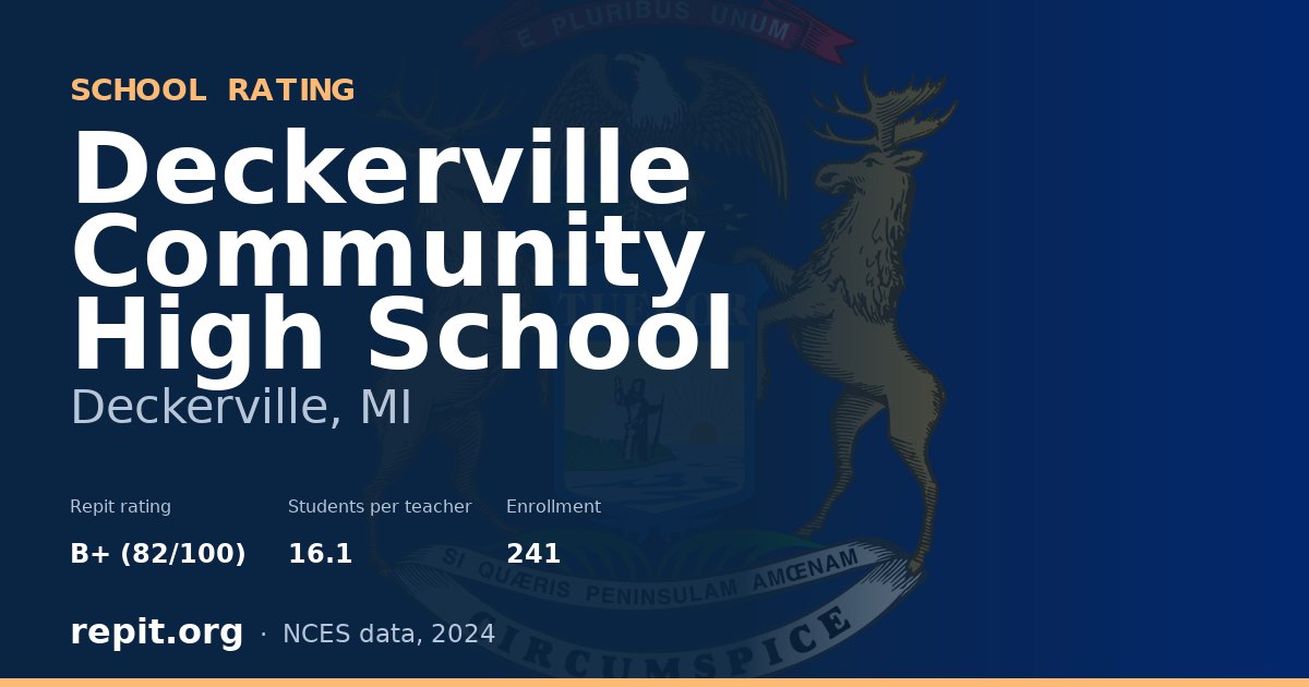 Deckerville Community High School, Deckerville, MI — Repit school rating B+ (82/100)