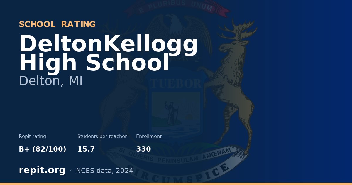 DeltonKellogg High School, Delton, MI — Repit school rating B+ (82/100)