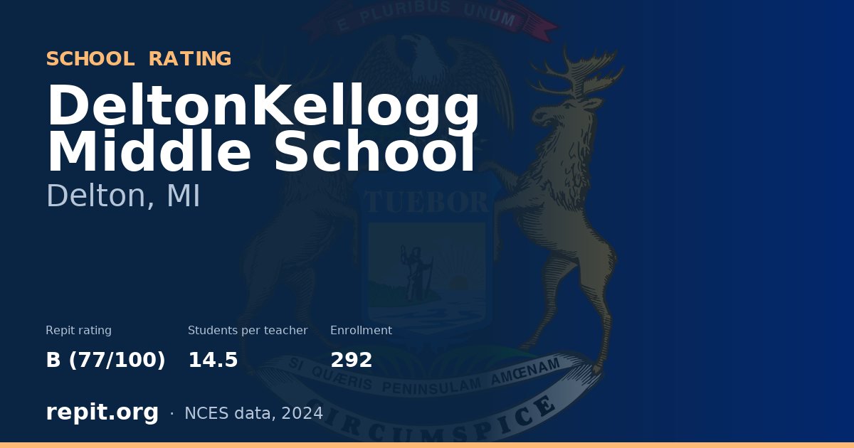 DeltonKellogg Middle School, Delton, MI — Repit school rating B (77/100)