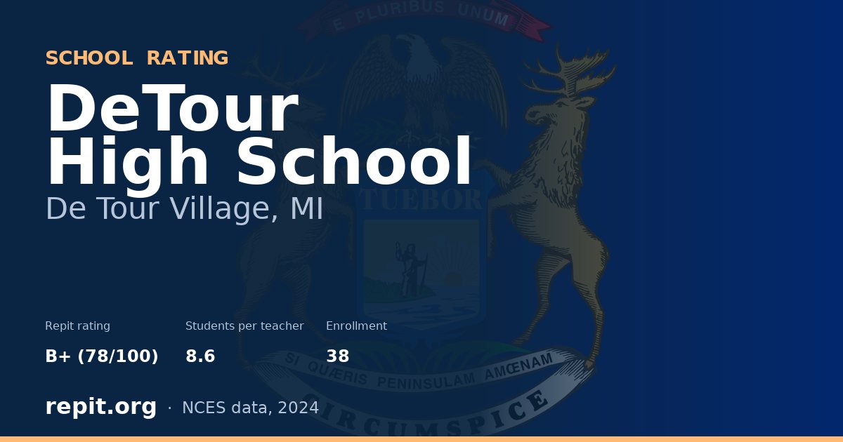 DeTour High School, De Tour Village, MI — Repit school rating B+ (78/100)