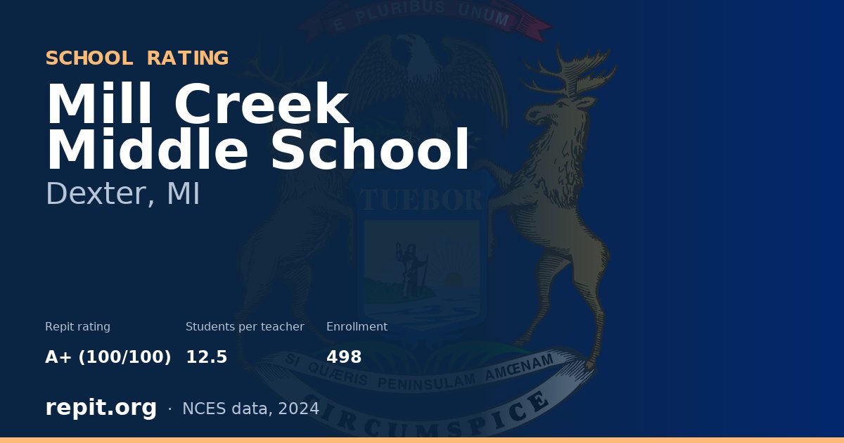 Mill Creek Middle School, Dexter, MI — Repit school rating A+ (100/100)