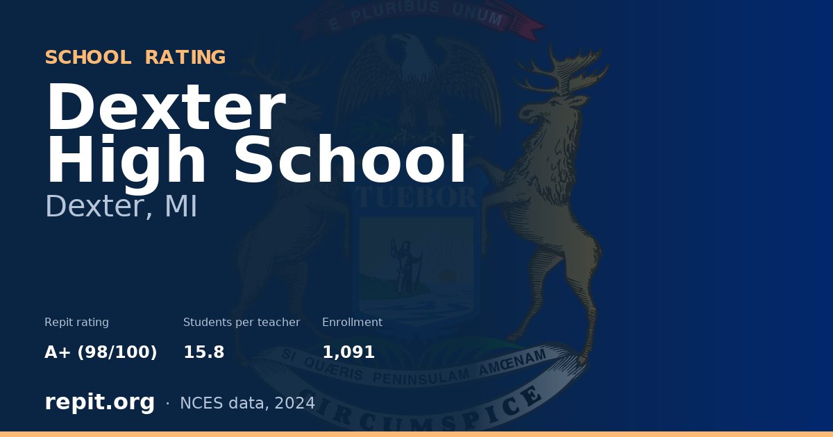 Dexter High School, Dexter, MI — Repit school rating A+ (98/100)