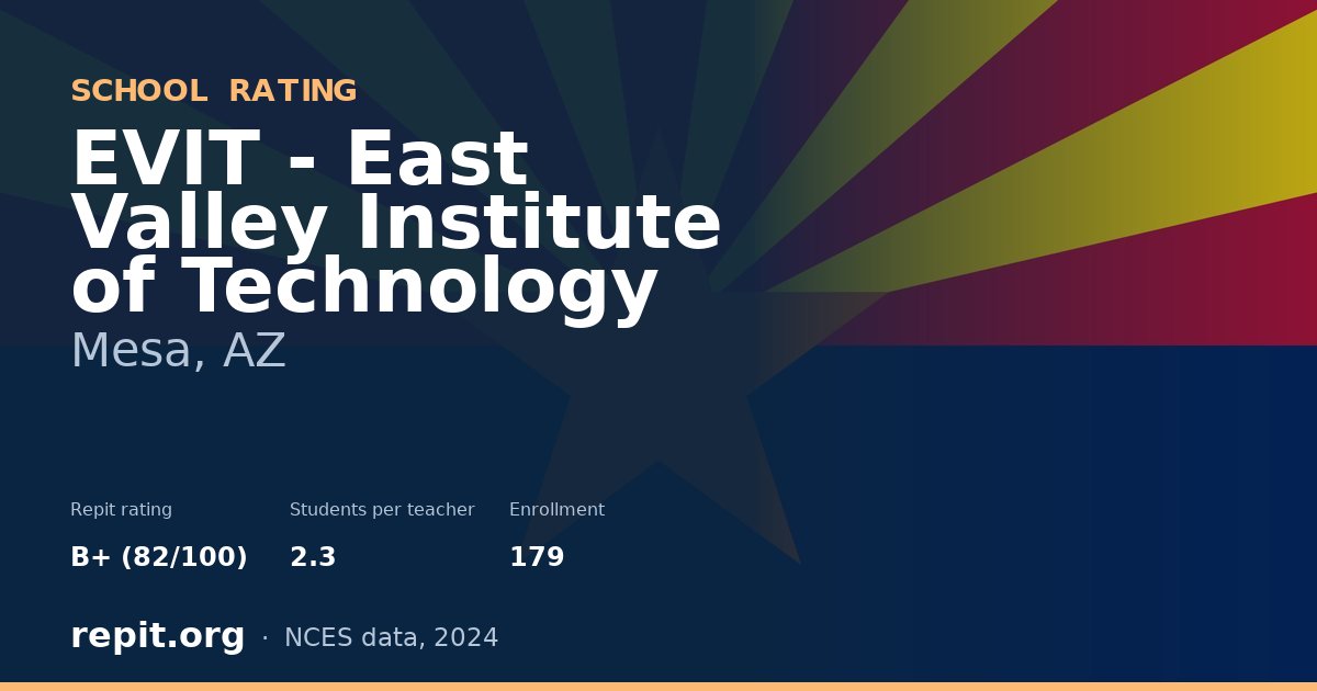 EVIT - East Valley Institute of Technology, Mesa, AZ — Repit school rating B+ (82/100)