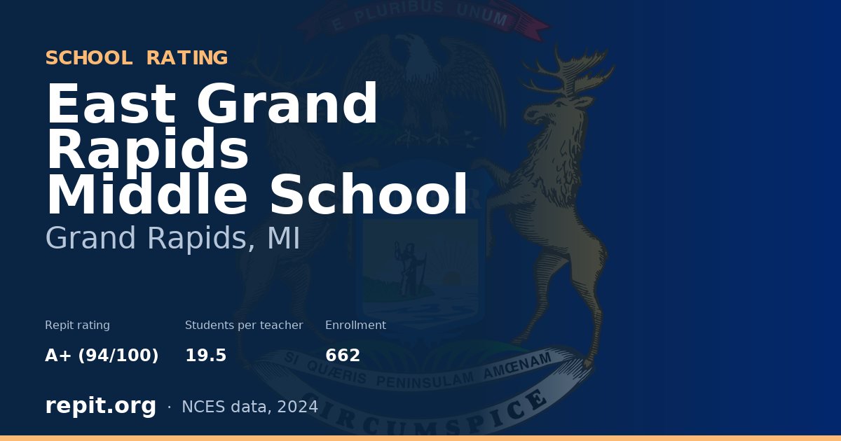 East Grand Rapids Middle School, Grand Rapids, MI — Repit school rating A+ (94/100)