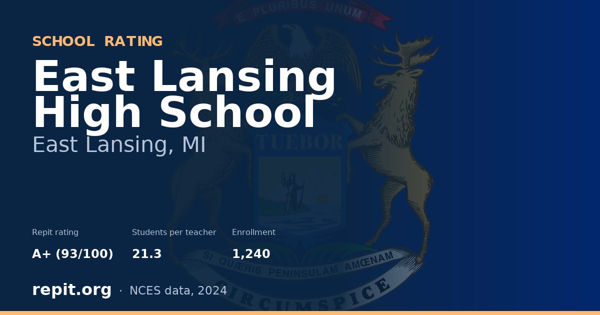 East Lansing High School, East Lansing, MI — Repit school rating A+ (93/100)