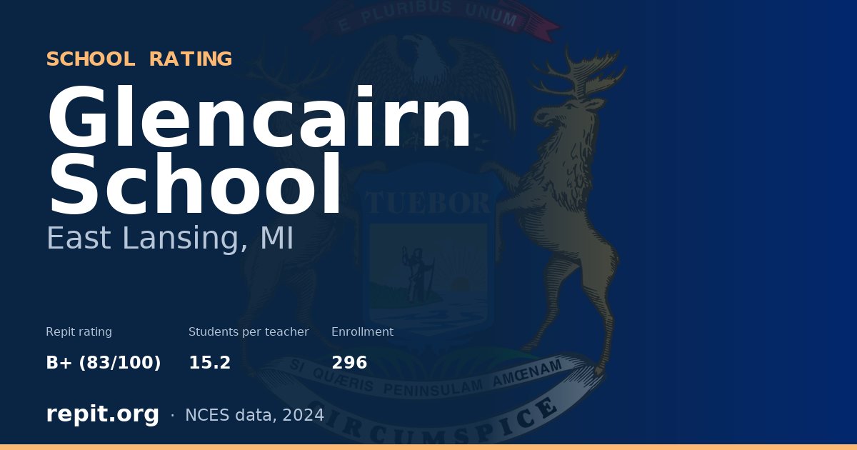 Glencairn School, East Lansing, MI — Repit school rating B+ (83/100)
