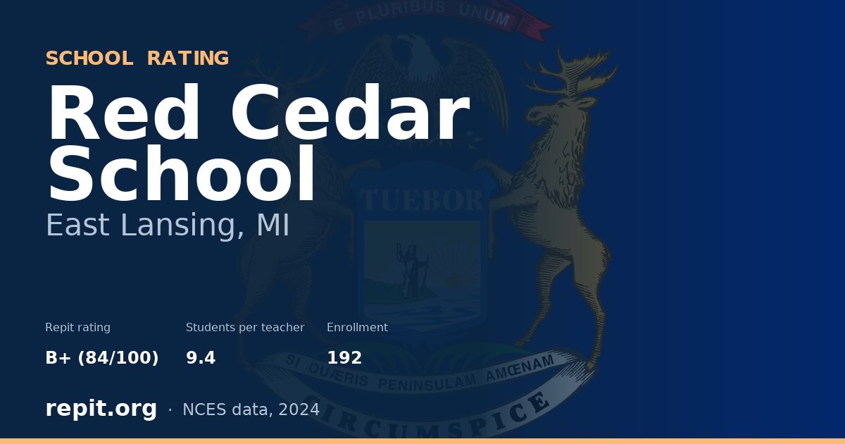 Red Cedar School, East Lansing, MI — Repit school rating B+ (84/100)