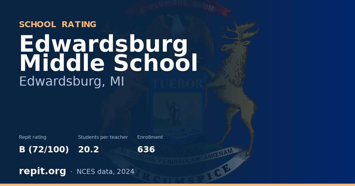 Edwardsburg Middle School, Edwardsburg, MI — Repit school rating B (72/100)