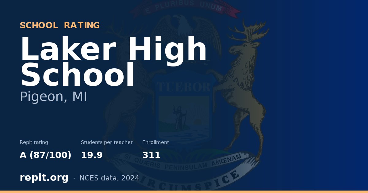 Laker High School, Pigeon, MI — Repit school rating A (87/100)