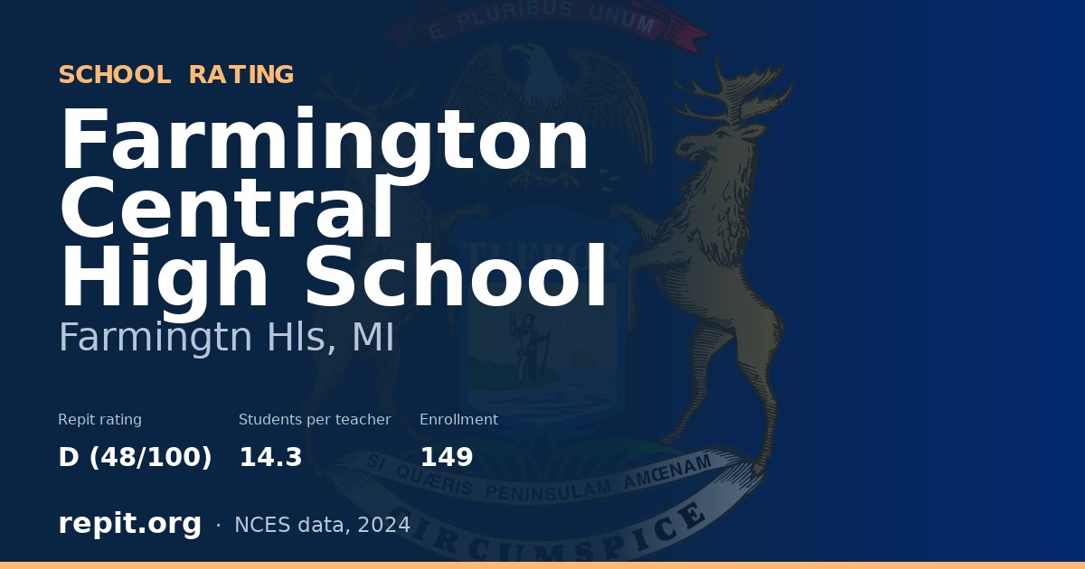Farmington Central High School, Farmingtn Hls, MI — Repit school rating D (48/100)