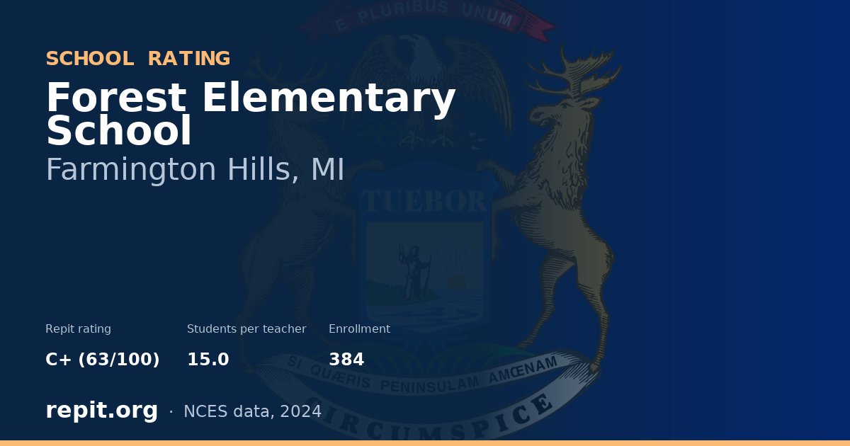 Forest Elementary School, Farmington Hills, MI — Repit school rating C+ (63/100)