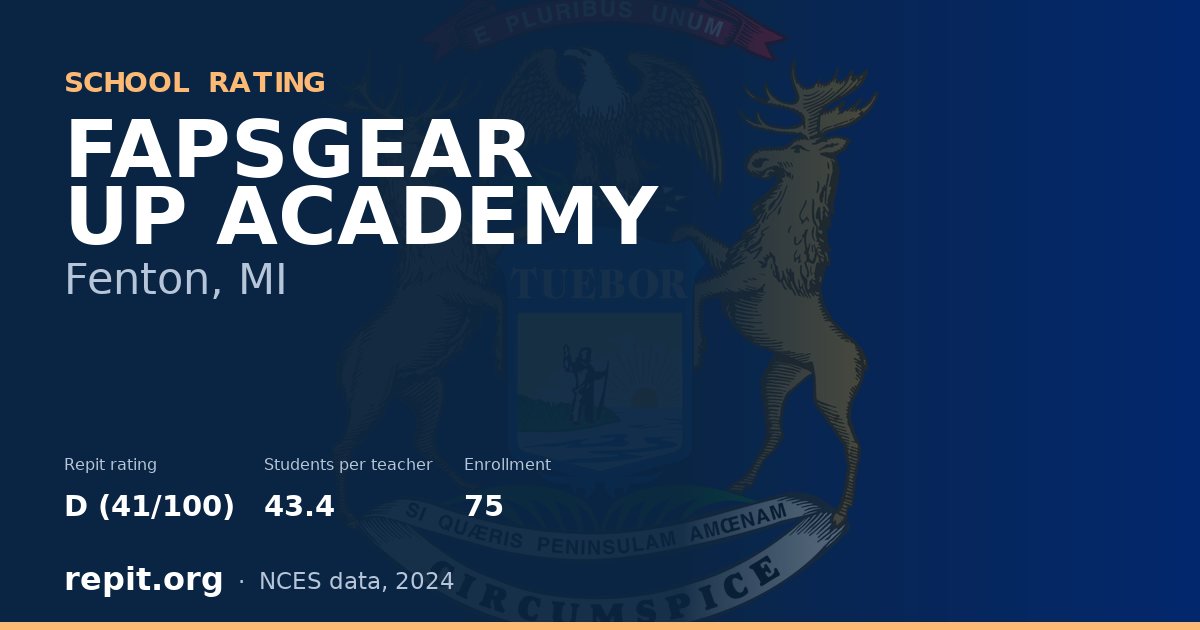 FAPSGEAR UP ACADEMY, Fenton, MI — Repit school rating D (41/100)