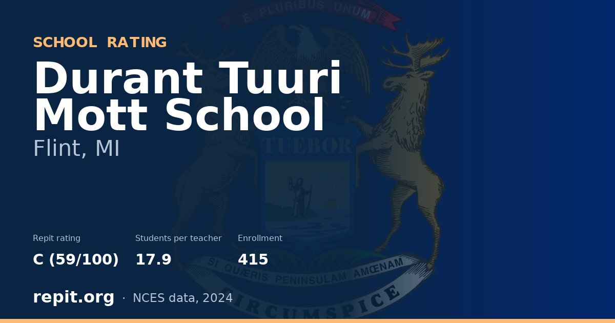 Durant Tuuri Mott School, Flint, MI — Repit school rating C (59/100)