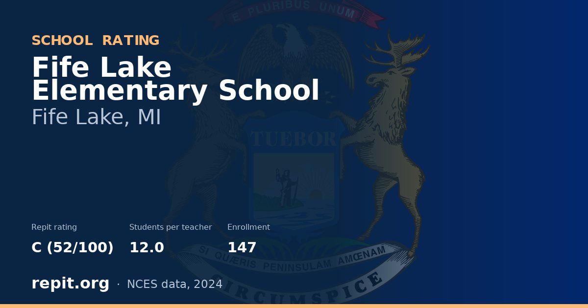 Fife Lake Elementary School, Fife Lake, MI — Repit school rating C (52/100)