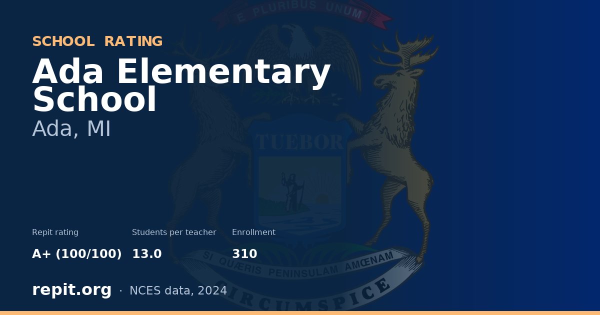 Ada Elementary School, Ada, MI — Repit school rating A+ (100/100)